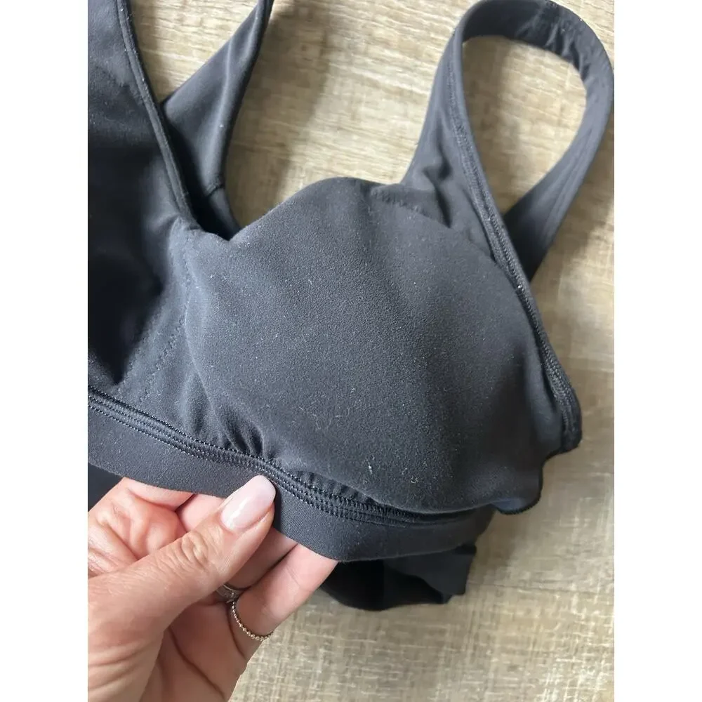 Lululemon Align Tank Top Womens 6 Black Built In Bra Yoga Crop Removable Pads